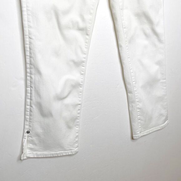 NYDJ Sheri Slim Ankle Jeans with Side Slits Lift Tuck White Size 12 - Picture 4 of 8